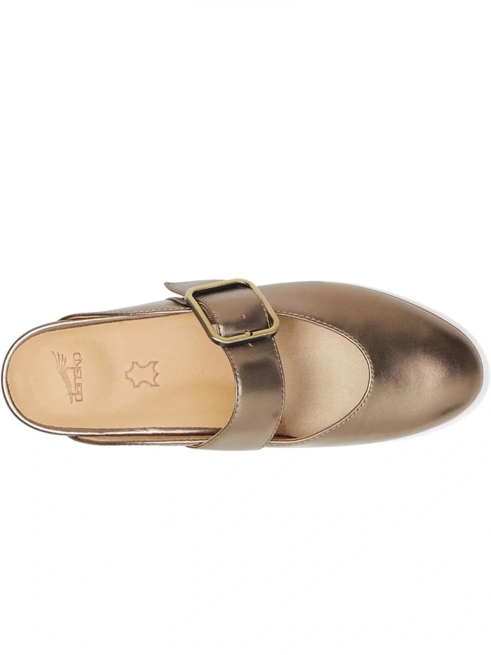 NWT Dansko Lotus Dark Gold Metallic Mary Jane Mule Flats Shoes Sz 37 No Box